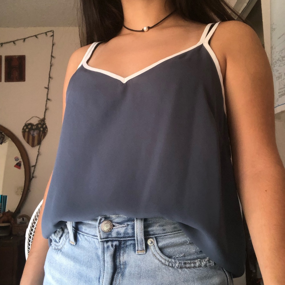 Blue transparent blouse